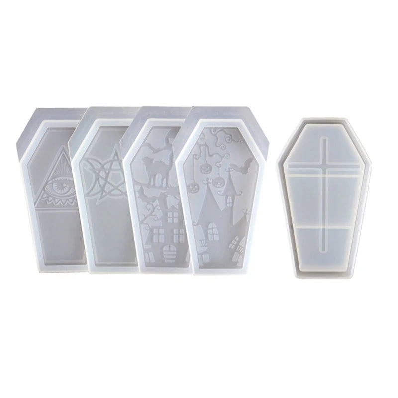 5 Pcs Coffin Resin Storage Box Silicone Mold DIY Epoxy Trinket Holder Home Decor