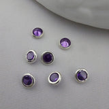 5 Pcs Colored Zircon Silver Pendant, Tiny Circle Charm, 4.5mm