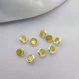 5 Pcs Colored Zircon Silver Pendant, Tiny Circle Charm, 4.5mm