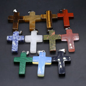 5 Pcs Healing Crystal Stone Pendants for Jewelry Necklace Gift