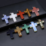 5 Pcs Healing Crystal Stone Pendants for Jewelry Necklace Gift