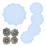 5 Pcs Crystal Epoxy Resin Mold Datura Flowers Tray Cup Mat Silicone Mould