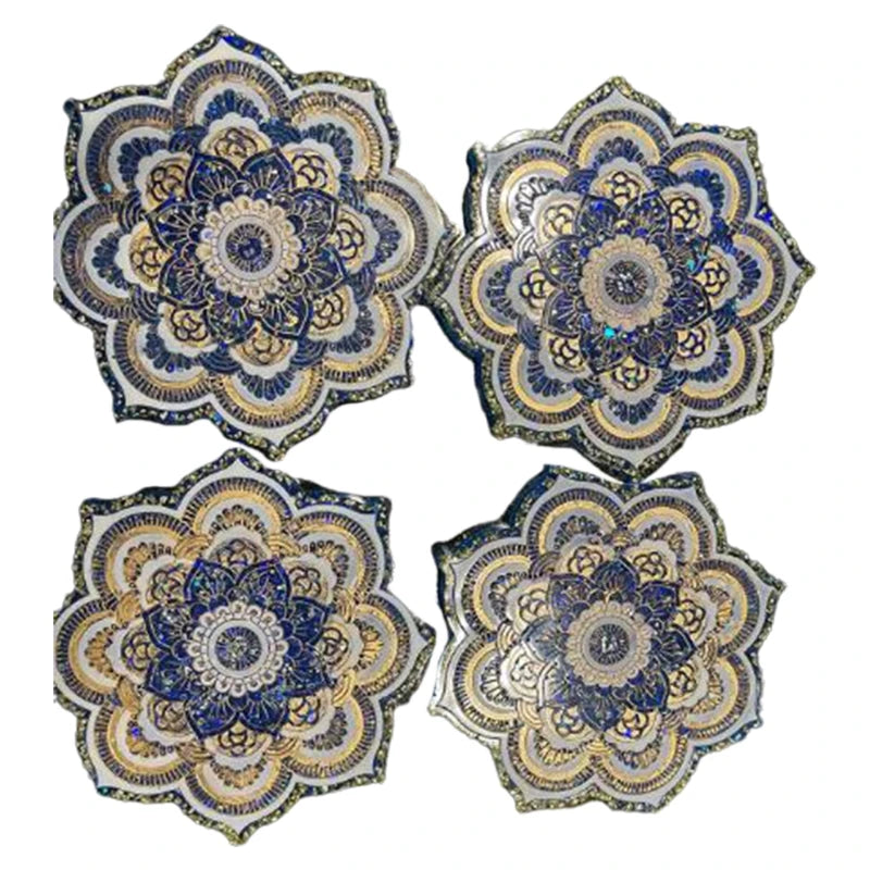5 Pcs Datura Flowers Tray Cup Mat Silicone Mold