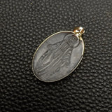 5 Pcs Crystal Quartz Pendant Religious Charm Oval Shape Plated Female Jewelry