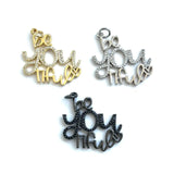 5 Pcs CZ Pave Bracelet Charms Beyoutiful Letter Pendant Bangle Handmade Jewelry