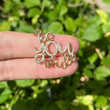 5 Pcs CZ Pave Bracelet Charms Beyoutiful Letter Pendant Bangle Handmade Jewelry