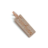 5 Pcs CZ Fearless Word Charms Pendants for Jewelry Making