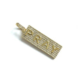 5 Pcs CZ Pave Pray Charms - Letter Pendant for Jewelry Making