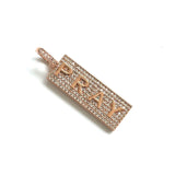 5 Pcs CZ Pave Pray Charms - Letter Pendant for Jewelry Making