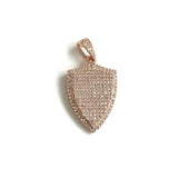 5 Pcs CZ Pave Shield Charms Pendant for Jewelry Making