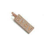 5 Pcs CZ Pave Slay Word Charms Plated Letter Pendant for Jewelry Making