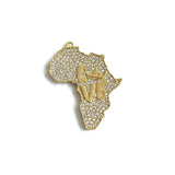5 Pcs Africa Map CZ Paved Charms Pendant for Jewelry Making