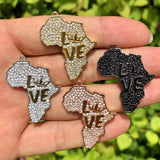 5 Pcs Africa Map CZ Paved Charms Pendant for Jewelry Making