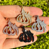 5 Pcs Allah Symbol Pendant Charm Cubic Zirconia Jewelry