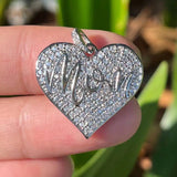 5 Pcs CZ Paved Mom Heart Charms Pendant for Woman Jewelry Making
