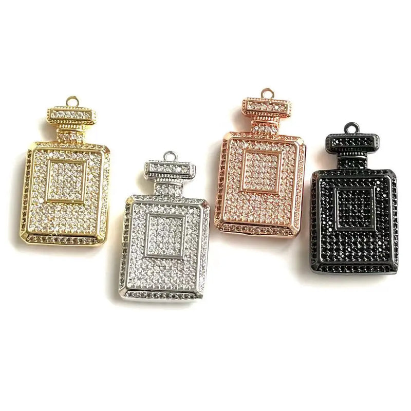 5 Pcs CZ Perfume Charms for African American Woman Jewelry Making