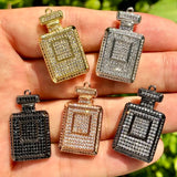 5 Pcs CZ Perfume Charms for African American Woman Jewelry Making