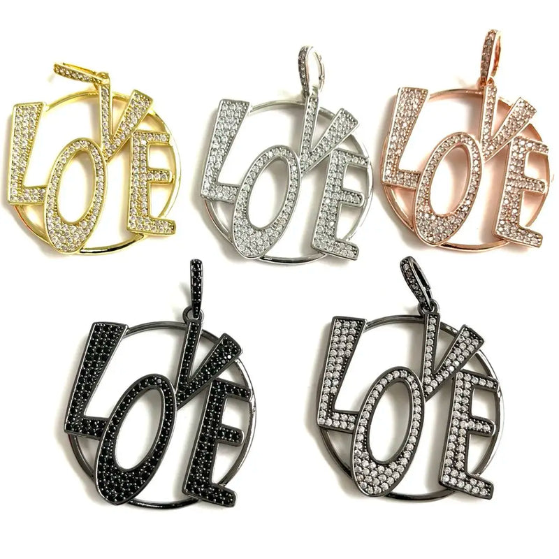 5 Pcs Love Charms Pendant DIY Bracelet Necklace Jewelry Making