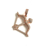 5 Pcs Cupid Bow Arrow Charms Pendant CZ Paved For Women Necklace Bracelets
