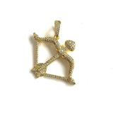5 Pcs Cupid Bow Arrow Charms Pendant CZ Paved For Women Necklace Bracelets