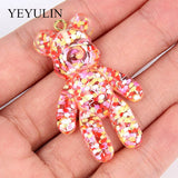 5 Pcs Resin Bear Pendant Bracelet Charm DIY Necklace Jewelry