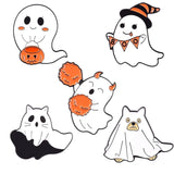 5 Pcs Specter Enamel Pin Set Halloween Ghost Brooch Lapel Pin