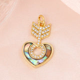 5 Pcs Shell Charm Pendant Mixcolor CZ Necklace DIY Jewelry Accessories