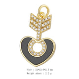 5 Pcs Shell Charm Pendant Mixcolor CZ Necklace DIY Jewelry Accessories