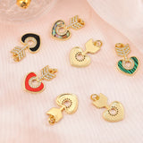 5 Pcs Shell Charm Pendant Mixcolor CZ Necklace DIY Jewelry Accessories