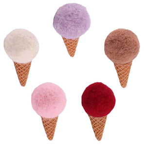 5 Pcs Flower Decoration Wool Felt Ice Cream DIY Supplies