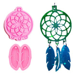 5 Pcs Dream Catcher Feather Keychain Epoxy Resin Mold DIY Crafts Jewelry Mold