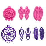 5 Pcs Dream Catcher Feather Keychain Epoxy Resin Mold DIY Crafts Jewelry Mold