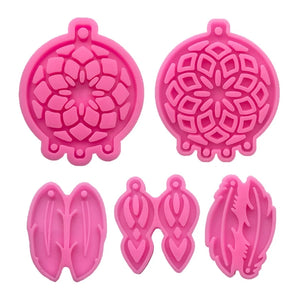 5 Pcs Dream Catcher Feather Keychain Silicone Mould
