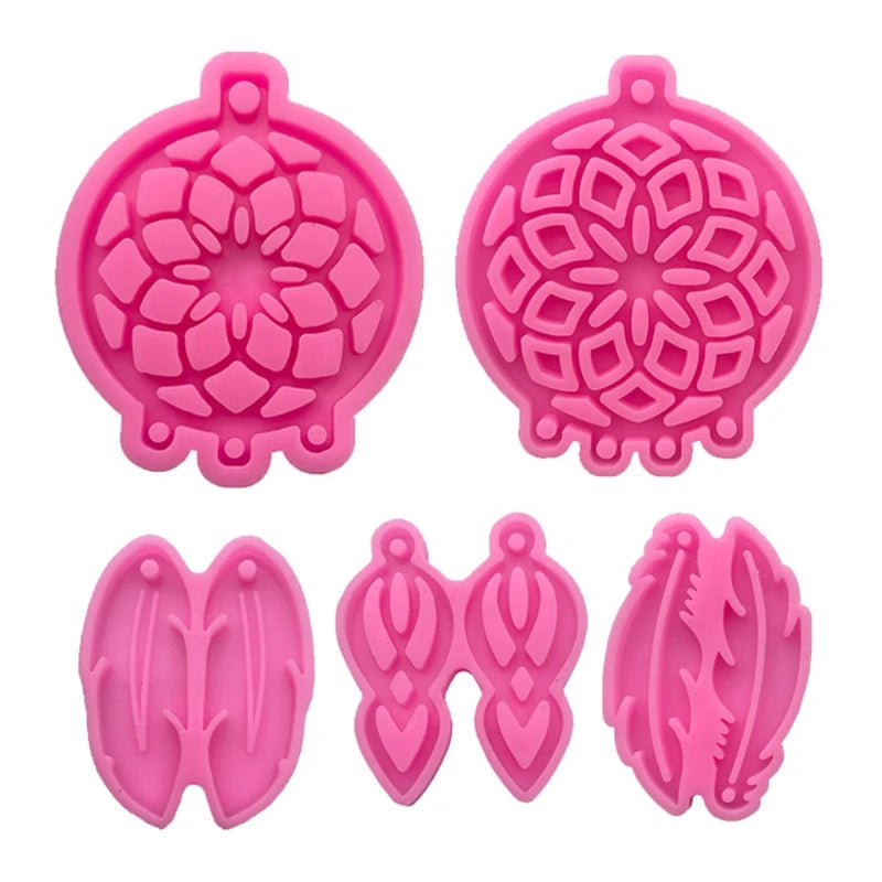 5 Pcs Dream Catcher Feather Keychain Silicone Mould