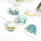 5 Pcs Space Cat Astronaut Enamel Pins Set