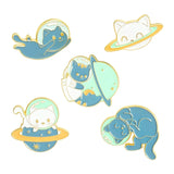 5 Pcs Space Cat Astronaut Enamel Pins Set