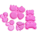 5 Pcs Fish Cat Round Pet Tag Pendant Epoxy Resin Mold Silicone Mould DIY Crafts