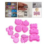 5 Pcs Fish Cat Round Pet Tag Pendant Epoxy Resin Mold Silicone Mould DIY Crafts