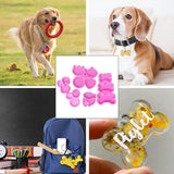 5 Pcs Fish Cat Round Pet Tag Pendant Epoxy Resin Mold Silicone Mould DIY Crafts