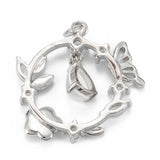 5 Pcs Flower CZ Glass Pendants for DIY Jewelry Making