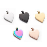 5 Pcs Heart Stainless Steel Pendants Charms for Jewelry Making