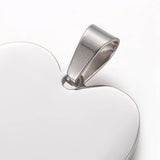 5 Pcs Heart Stainless Steel Pendants Charms for Jewelry Making