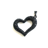 5 Pcs Heart Charms Cubic Zircon Paved Bracelet Necklace Pendant