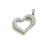 5 Pcs Heart Charms Cubic Zircon Paved Bracelet Necklace Pendant