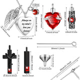 5 Pcs Heart Cross Urn Necklace for Ashes Men Stainless Steel Cremation Jewelry