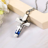 5 Pcs Heart Cross Urn Necklace for Ashes Men Stainless Steel Cremation Jewelry