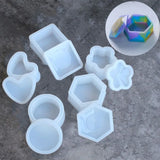 5 Pcs Heart Resin Molds Box with Square Silicone Molds Jewelry Storage Box