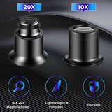 5 Pcs Jewelers Loupe Monocular Magnifier 10X 20X Eye Loop Magnifying Glass