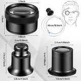5 Pcs Jewelers Loupe Monocular Magnifier 10X 20X Eye Loop Magnifying Glass