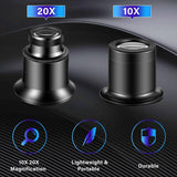 5 Pcs Jewelers Loupe 10X 20X Monocular Magnifier Eye Loop Magnifying Glass